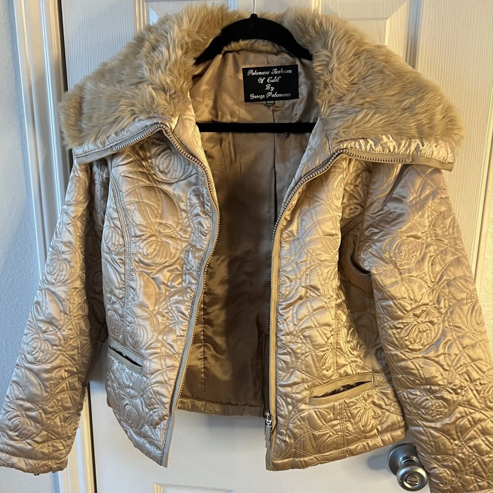 Palomares Fashions of Galif - Gold Faux Fur jacket, no tags, used.